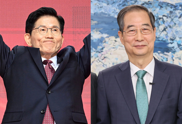 김문수 국민의힘 대선 후보(왼쪽), 한덕수 대선 후보 (사진=연합뉴스) 