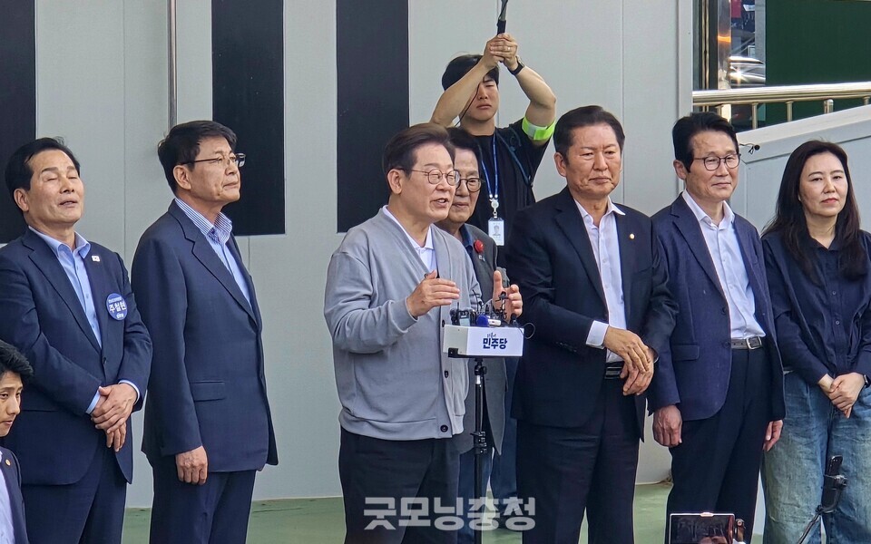 더불어민주당 이재명 대선 후보가 '제3차 골목골목 경청투어' 일정 마지막날인 11일 전남 해남을 방문했다. (사진=굿모닝충청 설인호 기자)