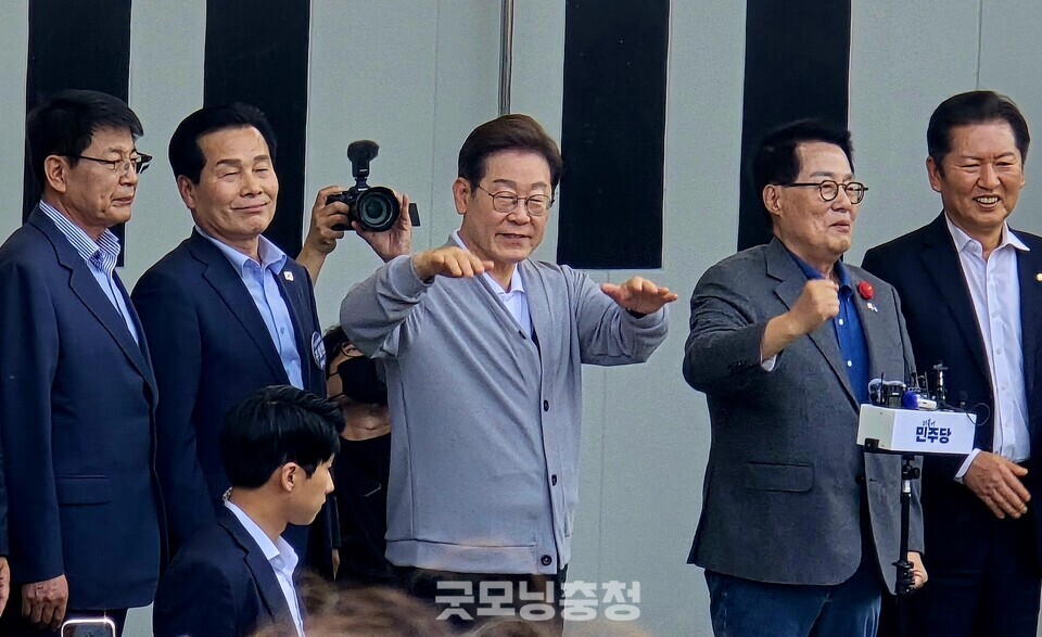 11일 전남 해남 군민광장에서 열린 더불어민주당 이재명 후보의 유세 연설 (사진=굿모닝충청 설인호 기자)