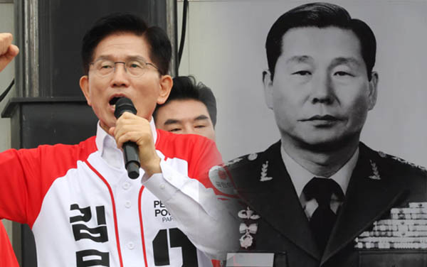 국민의힘 김문수 대선 후보(왼쪽)과 정호용 전 국방부 장관(육군참모총장 재직 시기 사진) / 연합뉴스=굿모닝충청 DB