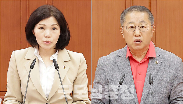 대전시의회가 해양수산부의 부산 이전 철회를 비롯해 국가 연구기관의 이전 반대, 지역대학의 글로컬대학30 본지정을 잇따라 건의하며 주요 지역 현안에 대한 입장을 표명했다. (사진=왼쪽부터 이금선 의원, 이한영 의원/대전시의회 제공)