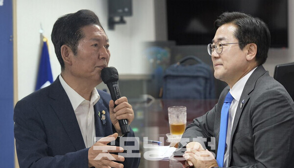 더불어민주당 8·2 전당대회가 정청래·박찬대 당대표 후보 간의 양강 구도로 압축된 가운데, 첫 합동연설회가 예정된 충청권, 그 중에서도 대전이 전략적 주목을 받고 있다. (사진=본사DB/굿모닝충청 신성재 기자)