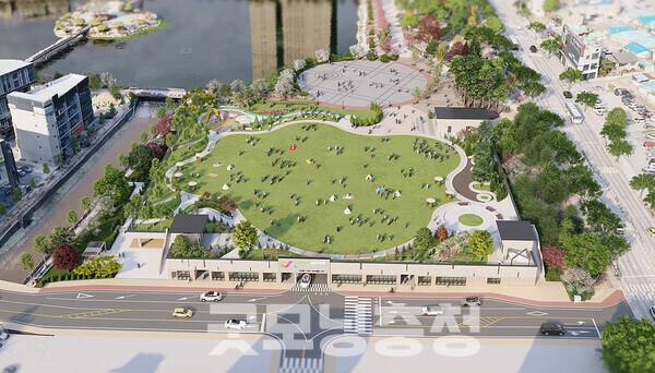 2022년 6월 지방선거를 통해 당선된 이완섭 시장은 488억 원을 들여 복층 주차장(445면)에 옥상에는 잔디광장을 조성하는 쪽으로 사업 방향을 완전히 바꾼 상태다. (자료사진: 서산시 제공)