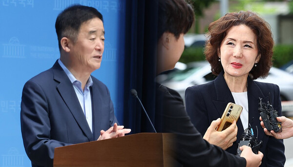 이재명 대통령의 복심으로 불리는 강득구 더불어민주당 의원(재선)이 19일 이진숙 부총리 겸 교육부 장관 후보자의 자진사퇴를 전격 요구했다. (사진=강득구 의원 페이스북 및 연합뉴스 사진 합성/굿모닝충청 신성재 기자)