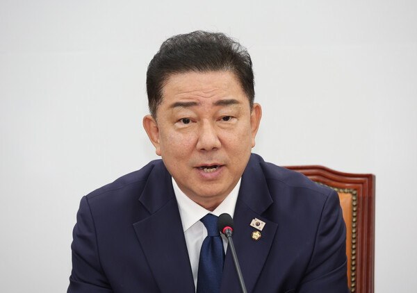 29일 열린 더불어민주당 원내대책회의에서 발언하고 있는 김병기 원내대표의 모습.(사진=연합뉴스)