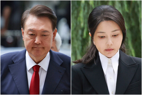 헌정사 최초로 나란히 구속된 윤석열과 김건희 부부.(사진=연합뉴스)