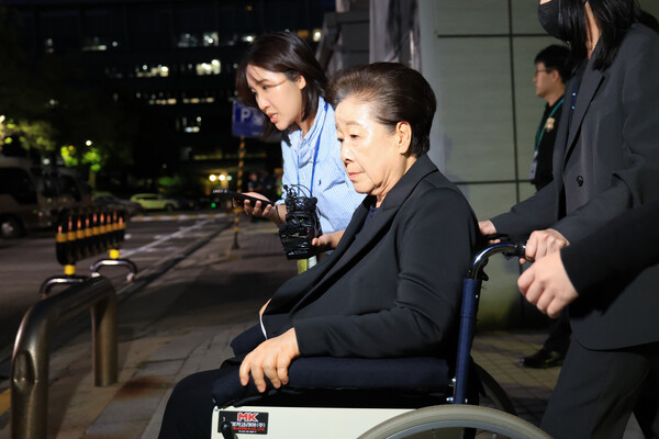 23일 새벽 구속된 통일교 총재 한학자 씨.(사진=연합뉴스)