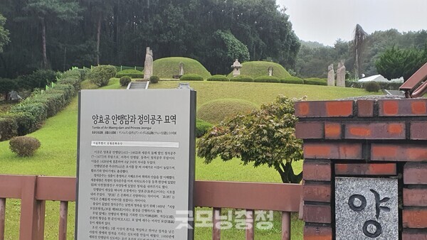 연산군 묘 맞은편엔 세종대왕의 둘째 딸인 정의공주와 남편 양효공 안맹담의 묘도 있다. 겸사겸사 함께 둘러보면 좋다.(사진=굿모닝충청 조하준 기자)