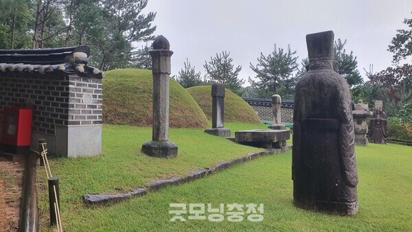 다른 각도에서 찍은 연산군 부부의 묘.(사진=굿모닝충청 조하준 기자)