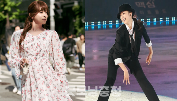 대표적으로 ‘에겐남(테토남)’ ‘테토녀(에겐녀)’에서 확인할 수 있다. 에겐남은 여성 호르몬인 에스트로겐(estrogen)을 분비하는 듯한 남성을 말한다. (사진: 왼쪽은 영화 파일럿 조정석 여장 포토, 오른쪽은 김연아 남장 무대 연합뉴스/굿모닝충청=노준희 기자)