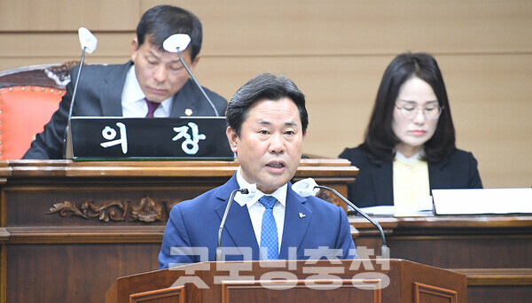 박정현 부여군수는 24일 “더 나은 미래, 희망은 커지고 위협은 더욱 작아지는 더 큰 세상을 상상하고 있다”고 말했다. (부여군 제공/ 굿모닝충청=김갑수 기자)