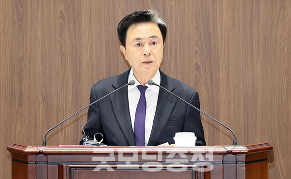 김태흠 충남지사가 충남형 농어촌 기본소득 도입 제안에 수용 불가 입장을 밝혔다. (사진=충남도의회 제공/굿모닝충청=이종현 기자)